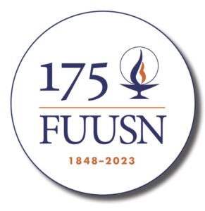 Logo reading "175 FUUSN, 1848-2023" with a stylized image of a chalice in dark blue and orange.