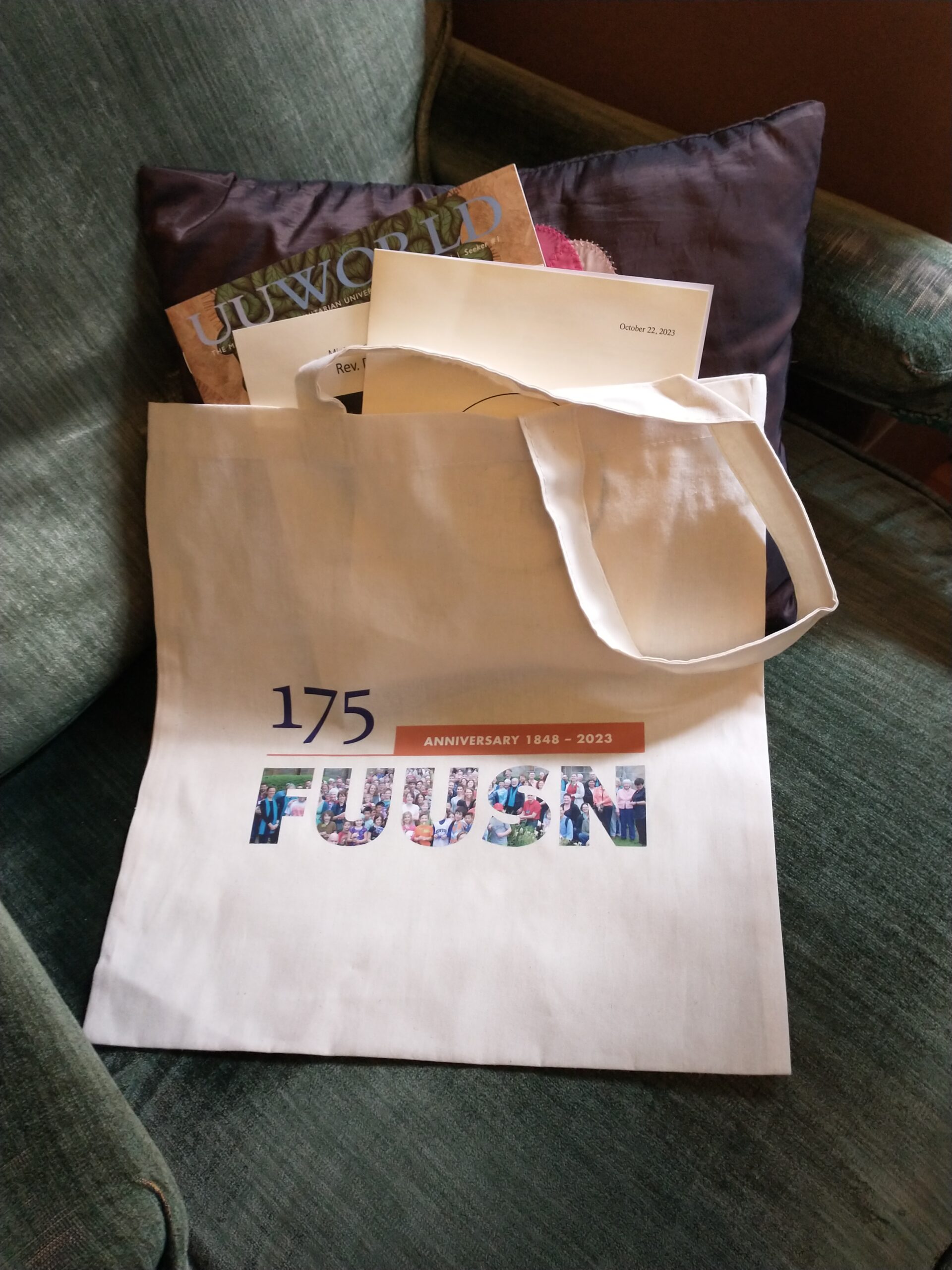 A tote bag with a logo that reads 