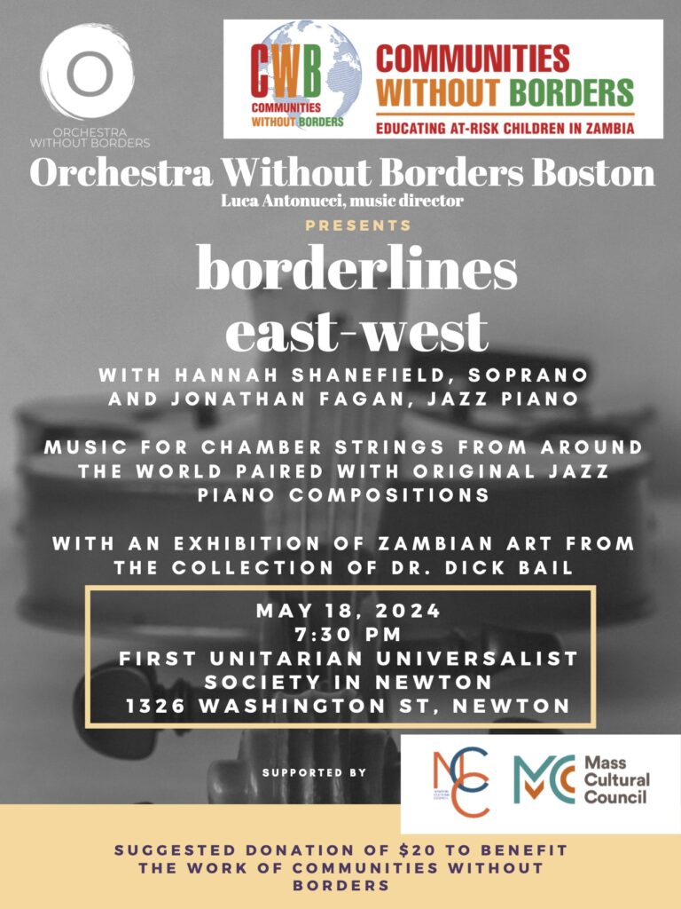 Flyer for Orchestra without Borders Benefit