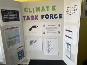 A poster describing Climate Task Force activities, presented at the Community Expo in January 2024